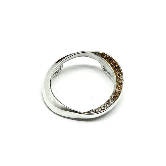 Charms & Pendants | Sterling Silver Sparkly Amber Ombre Crystal Circle Pendant - Picture 4 of 6